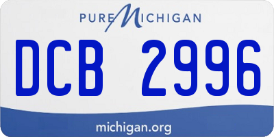 MI license plate DCB2996