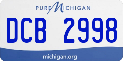 MI license plate DCB2998