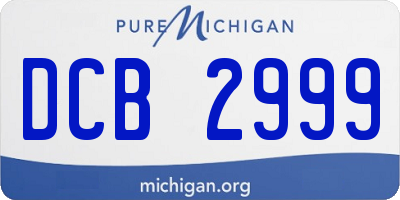 MI license plate DCB2999