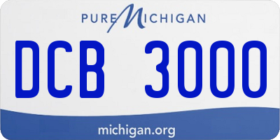MI license plate DCB3000
