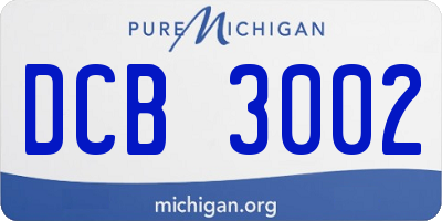 MI license plate DCB3002