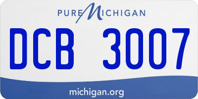 MI license plate DCB3007