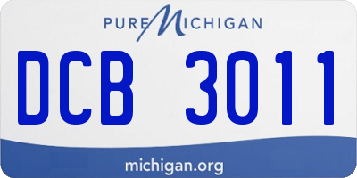 MI license plate DCB3011