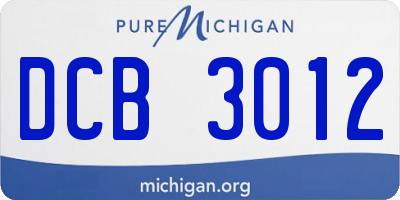 MI license plate DCB3012