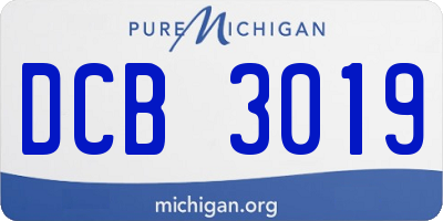 MI license plate DCB3019