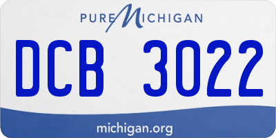 MI license plate DCB3022