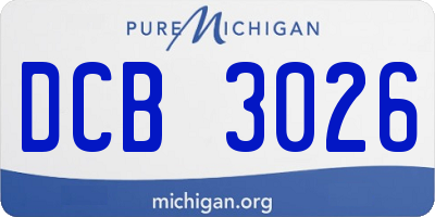 MI license plate DCB3026