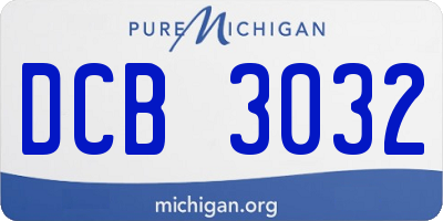 MI license plate DCB3032
