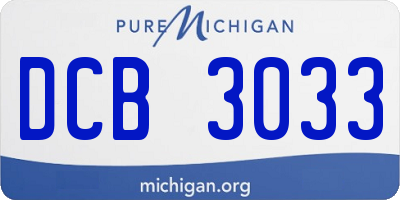 MI license plate DCB3033