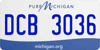 MI license plate DCB3036