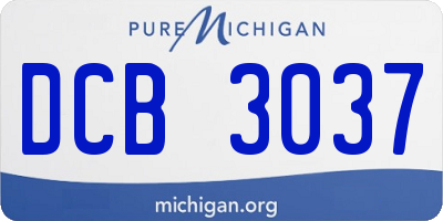 MI license plate DCB3037