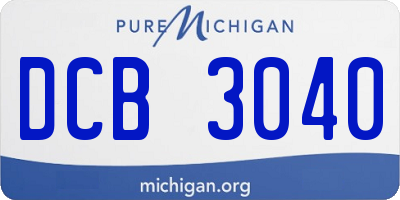 MI license plate DCB3040