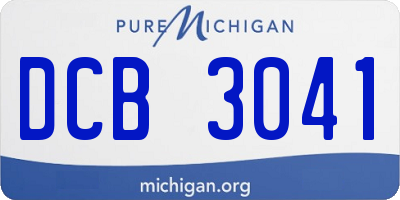 MI license plate DCB3041