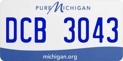 MI license plate DCB3043