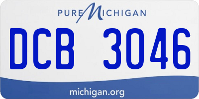 MI license plate DCB3046