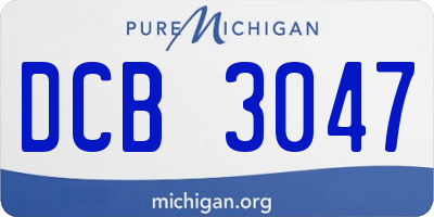MI license plate DCB3047