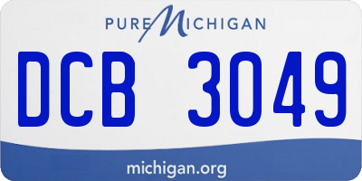 MI license plate DCB3049