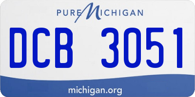 MI license plate DCB3051