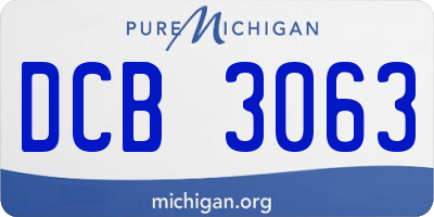 MI license plate DCB3063