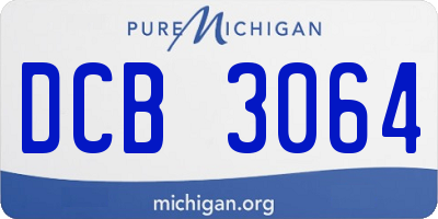 MI license plate DCB3064