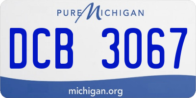 MI license plate DCB3067