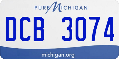 MI license plate DCB3074