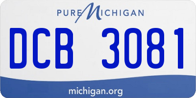 MI license plate DCB3081