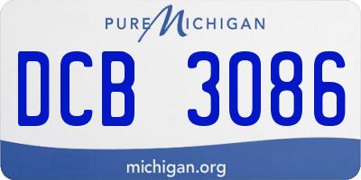 MI license plate DCB3086