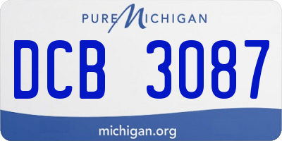 MI license plate DCB3087