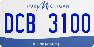 MI license plate DCB3100