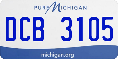 MI license plate DCB3105