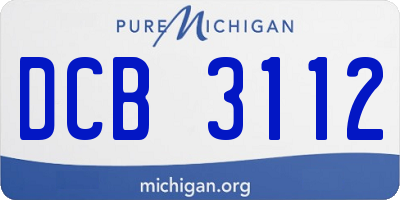 MI license plate DCB3112