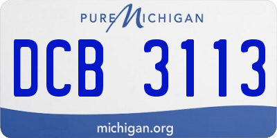 MI license plate DCB3113