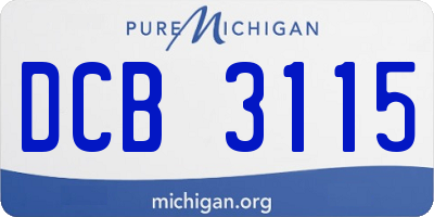 MI license plate DCB3115