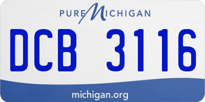 MI license plate DCB3116