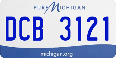 MI license plate DCB3121