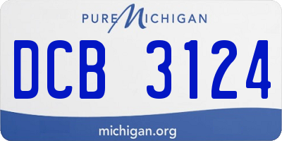 MI license plate DCB3124