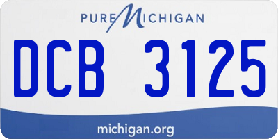 MI license plate DCB3125