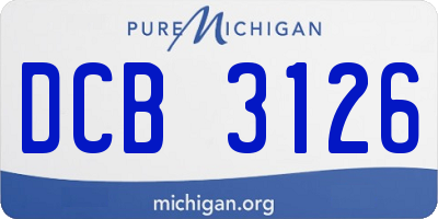 MI license plate DCB3126