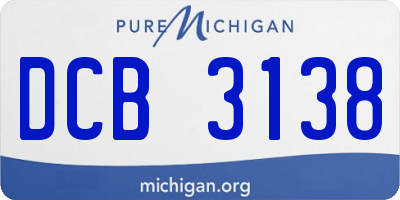 MI license plate DCB3138