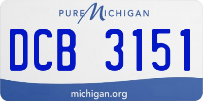MI license plate DCB3151