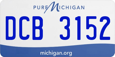 MI license plate DCB3152