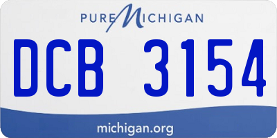MI license plate DCB3154