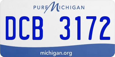 MI license plate DCB3172