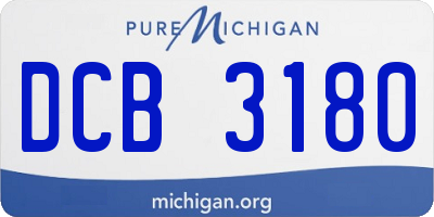 MI license plate DCB3180