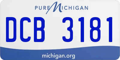 MI license plate DCB3181