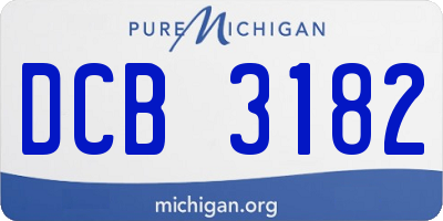 MI license plate DCB3182