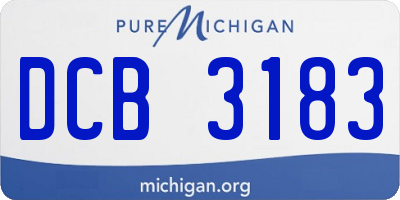 MI license plate DCB3183