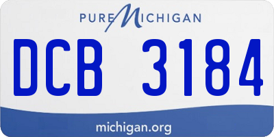 MI license plate DCB3184