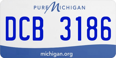 MI license plate DCB3186